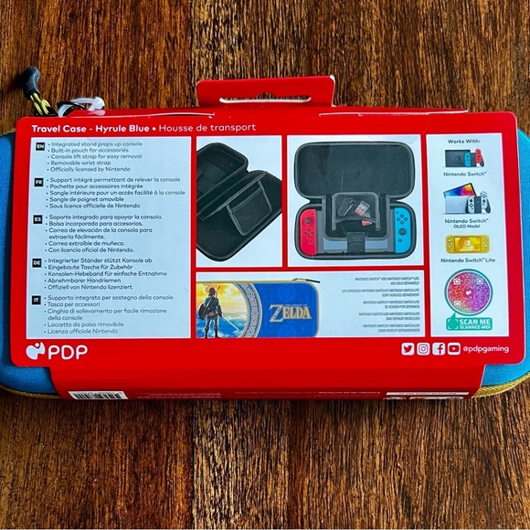 Nintendo Switch The Legend Of Zelda Travel Case Hyrule Blue PDP - New - Picture 2 of 4